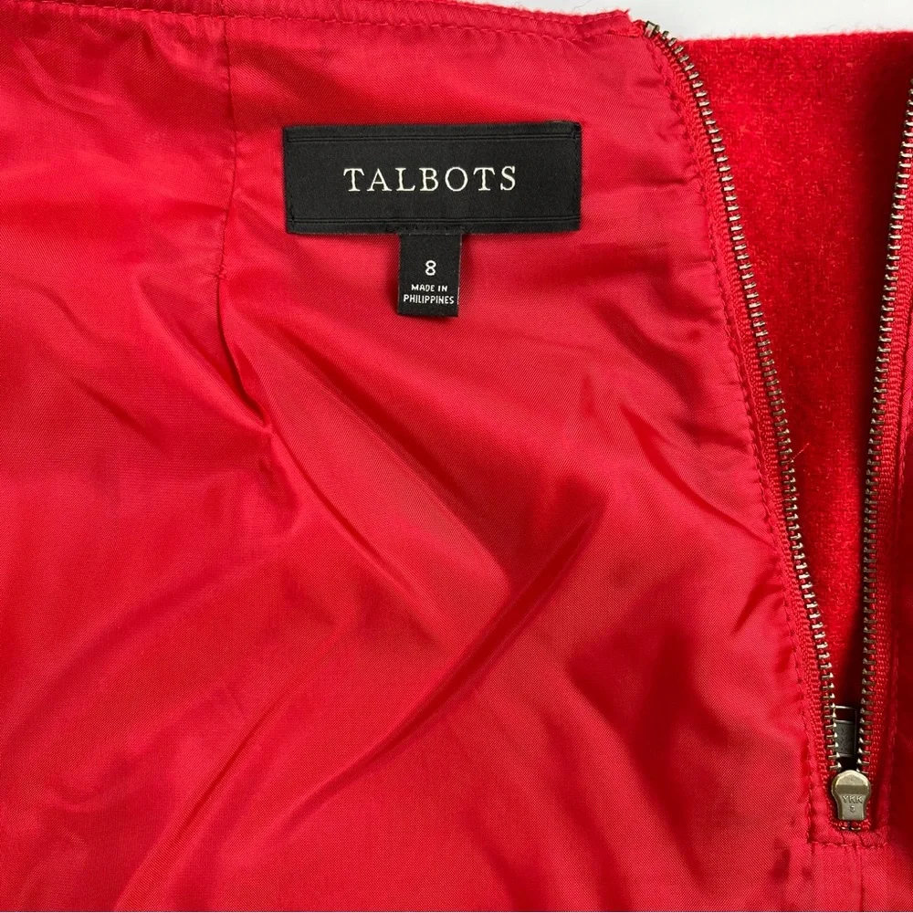 Talbots Red Wool Blend Skirt Women's‎ Size 8